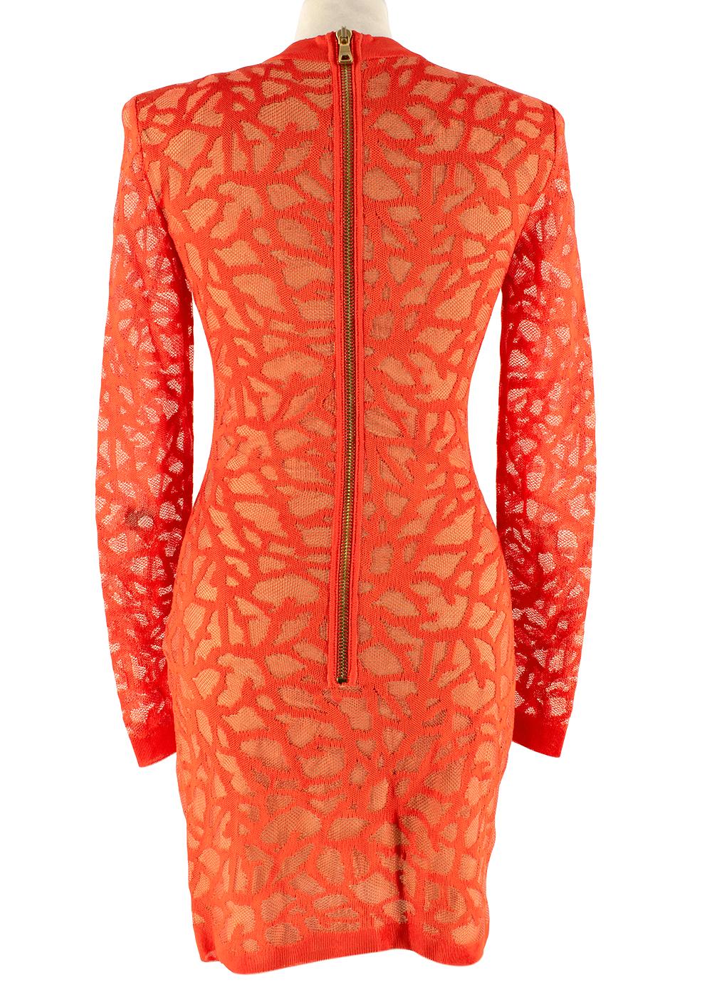 balmain orange dress