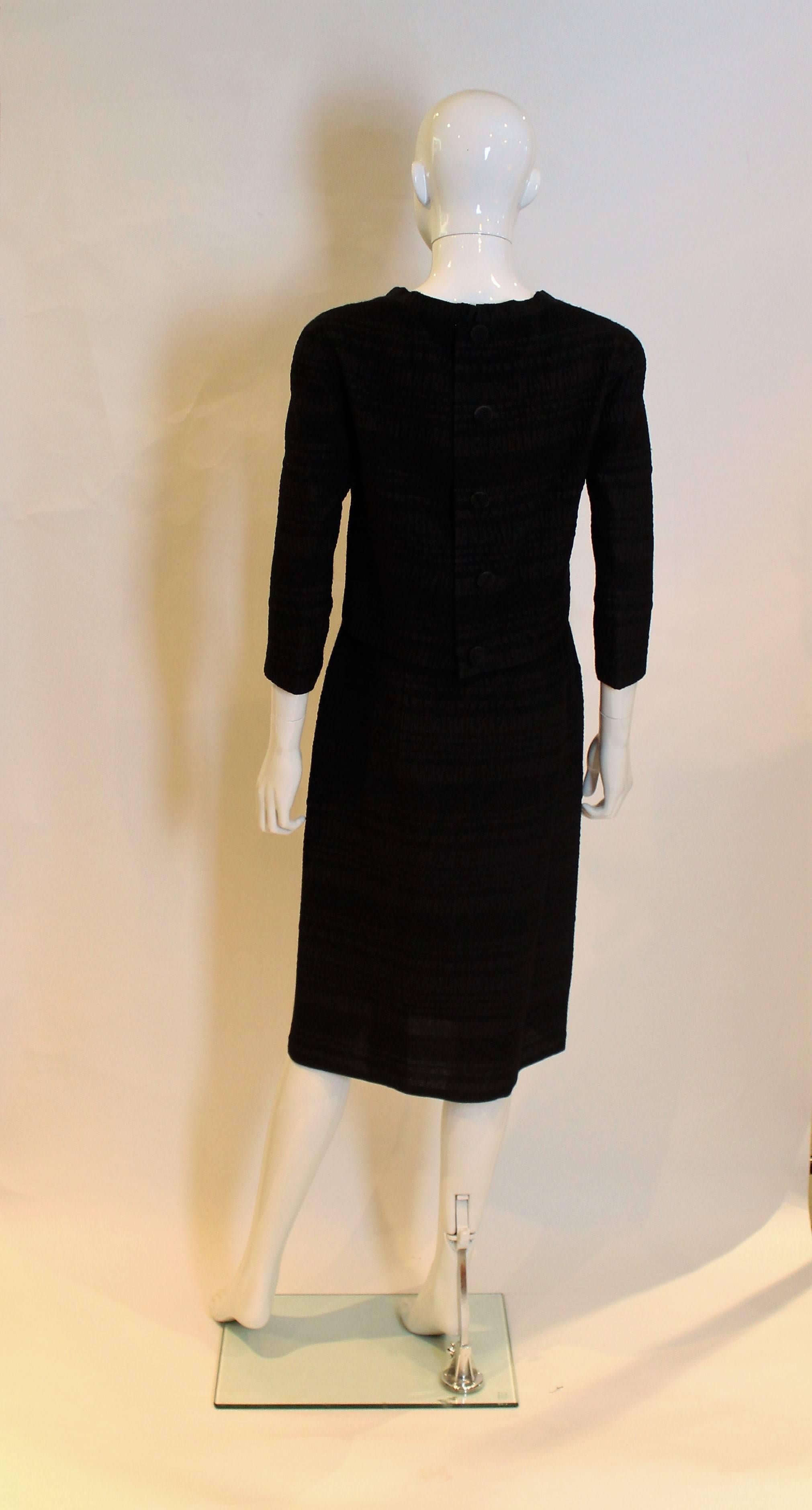  Vintage Pierrre Balmain  Black Dinner Dress In Excellent Condition For Sale In London, GB