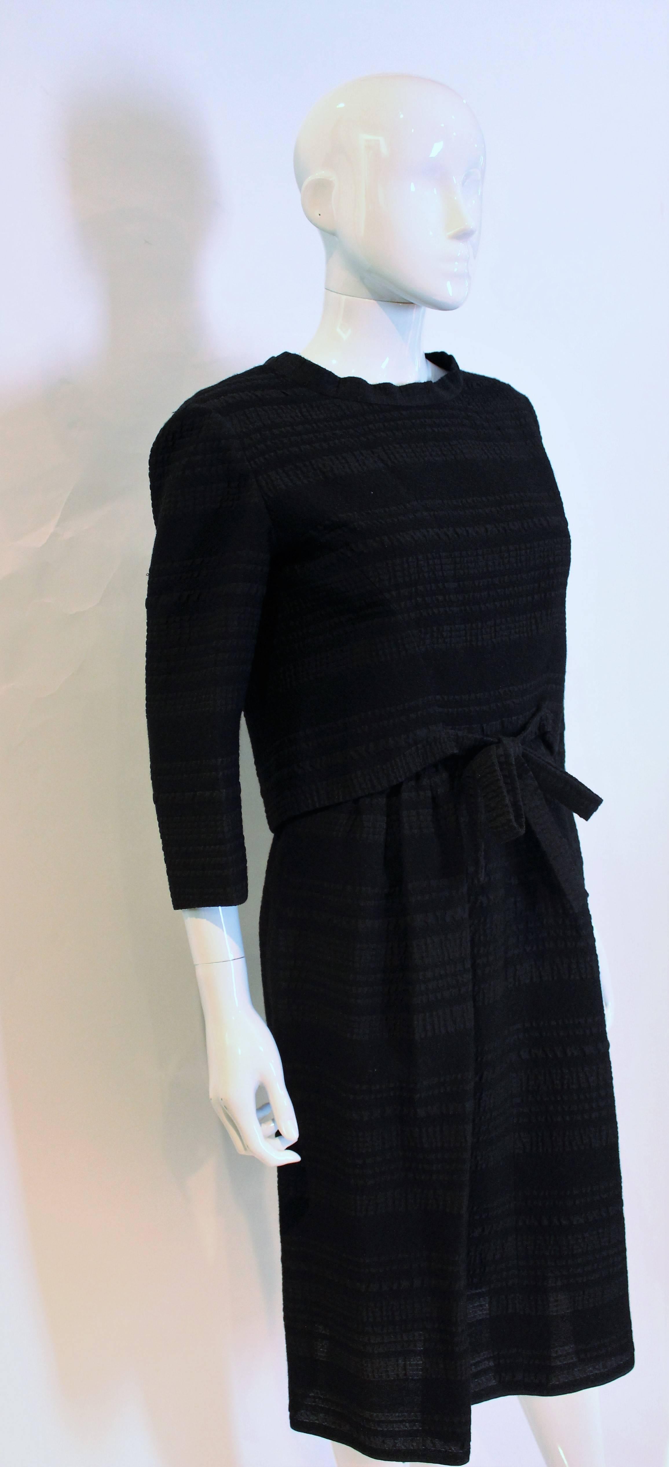 Women's  Vintage Pierrre Balmain  Black Dinner Dress For Sale