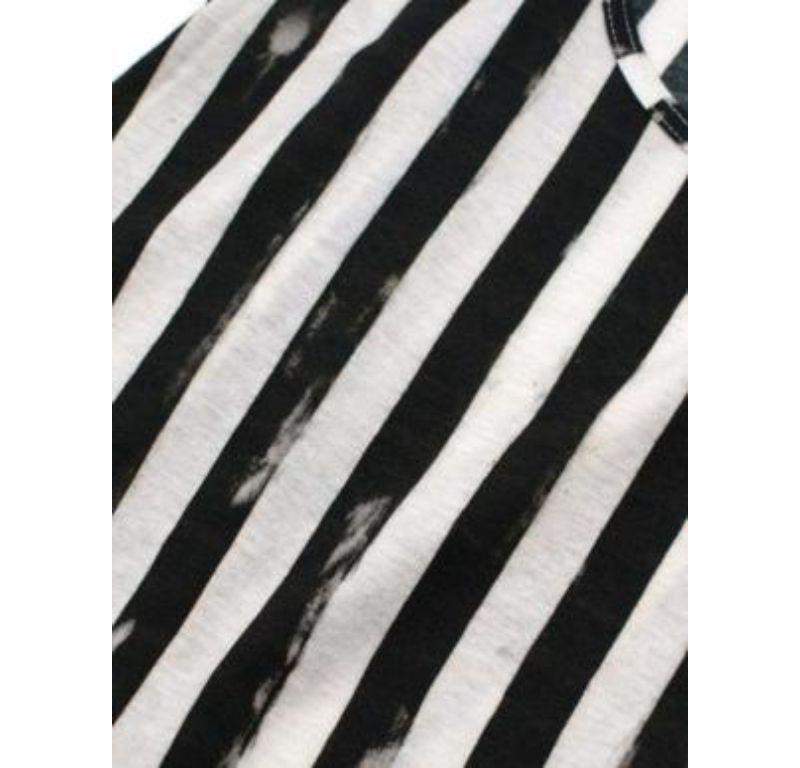 Balmain Cotton Jersey Distressed Striped Tank Top For Sale 2