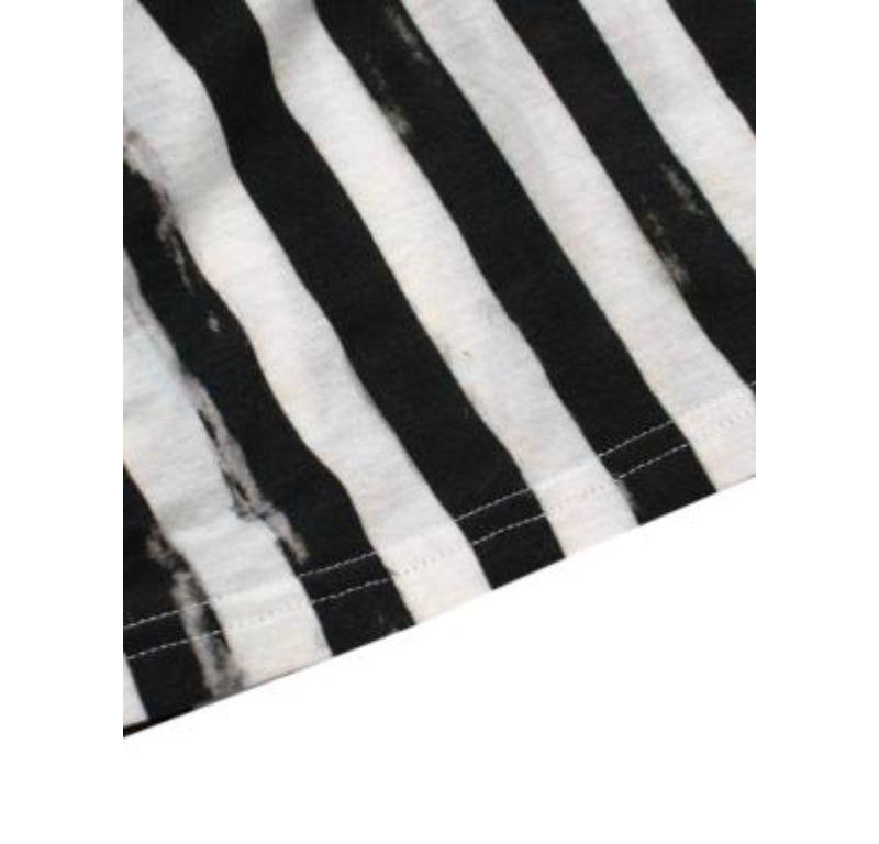 Balmain Cotton Jersey Distressed Striped Tank Top For Sale 3
