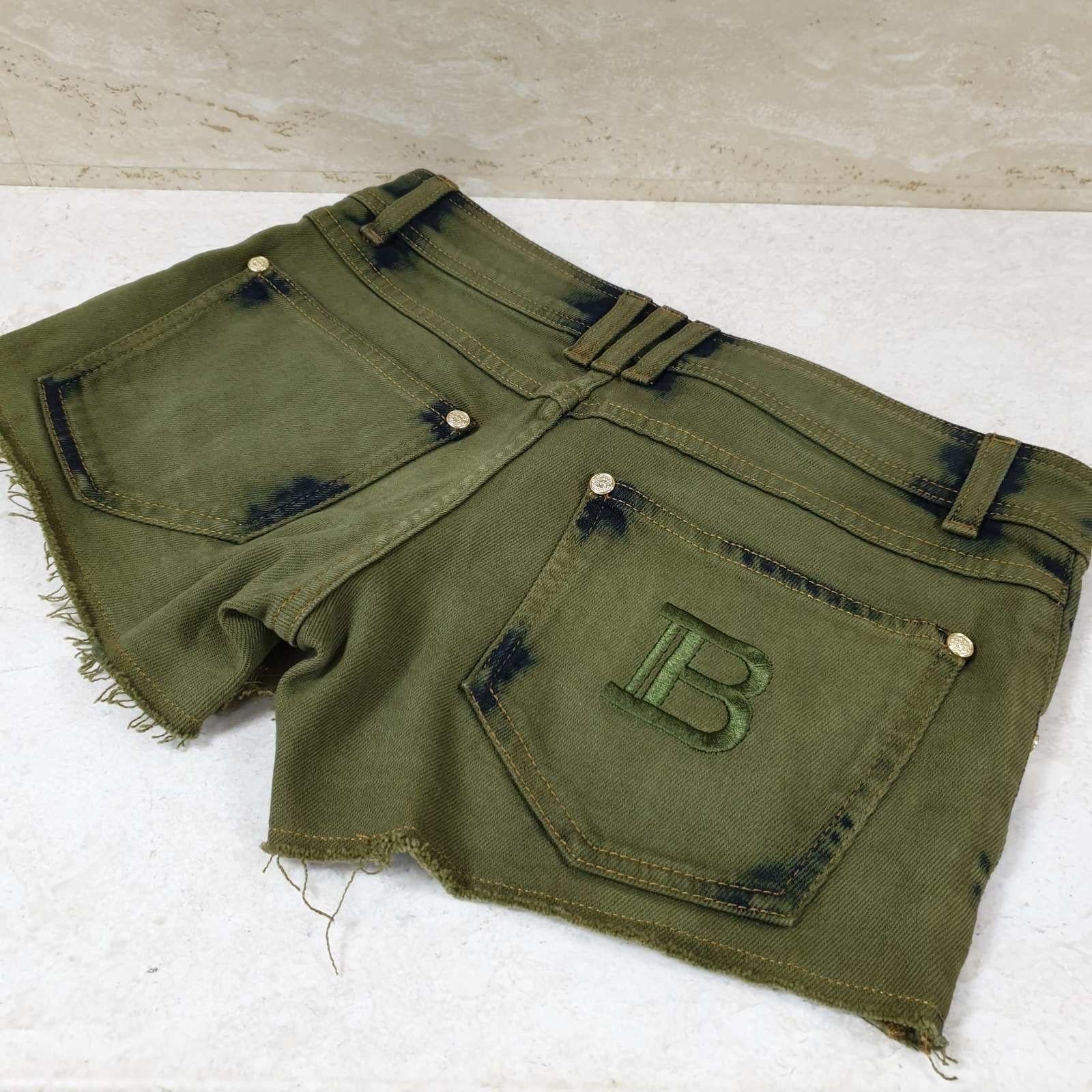 Balmain Cotton Khaki Shorts In Good Condition For Sale In Krakow, PL