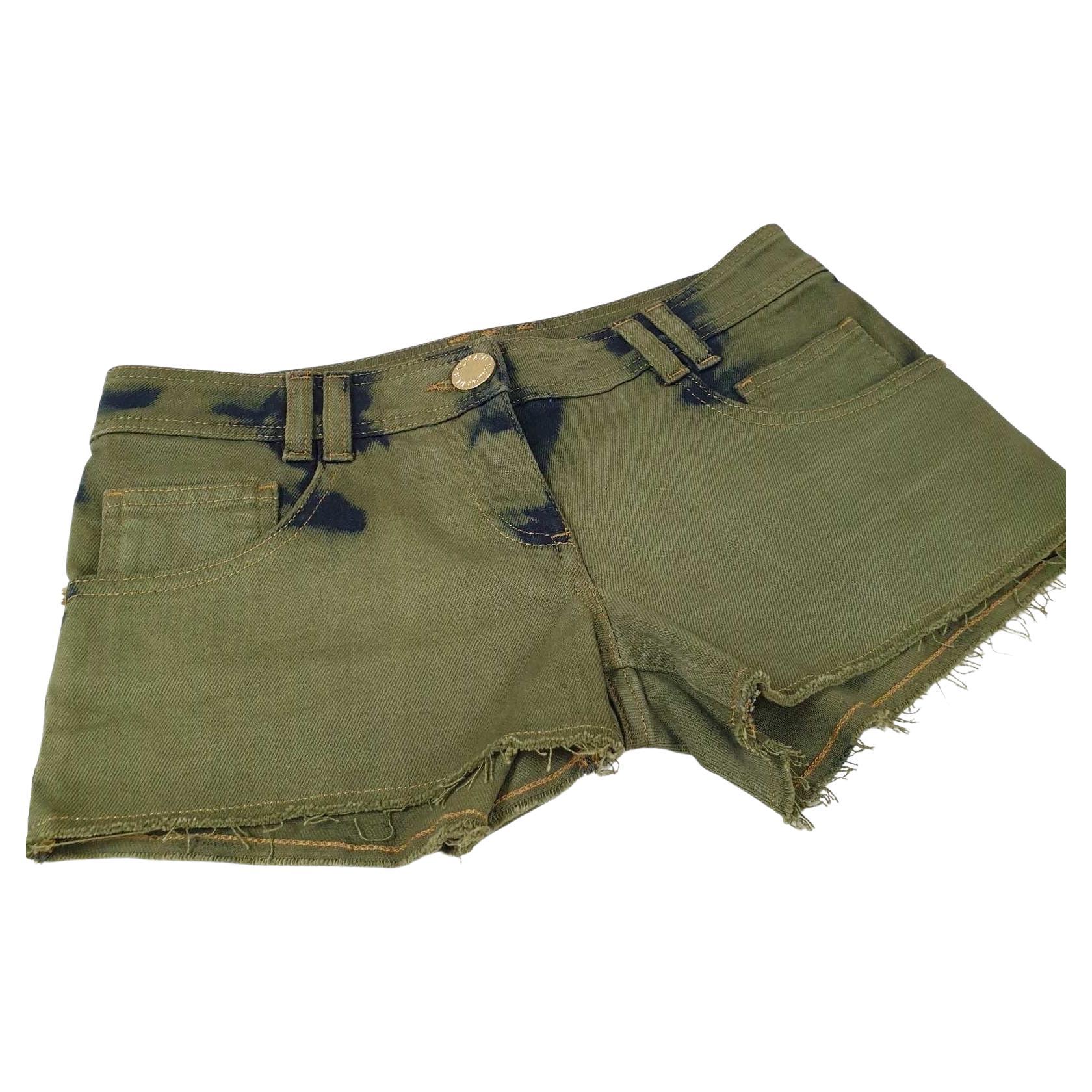 Balmain Cotton Khaki Shorts For Sale