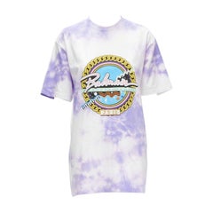 Balmain coton violet tie dye Depuis 1945 logo 80's retro crew neck tshirt XXS