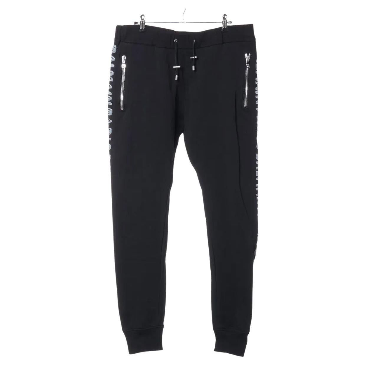 Pantaloni da ginnastica in cotone Balmain Nero in vendita