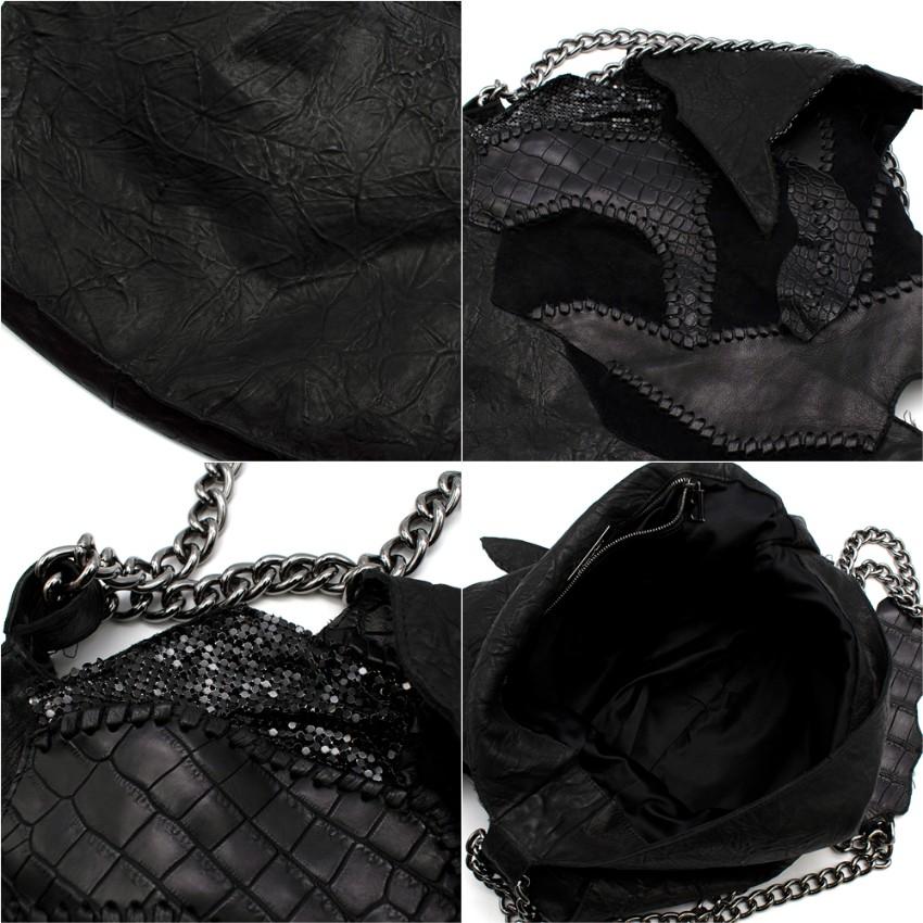 Balmain Crocodile Black Patchwork Bag	 5