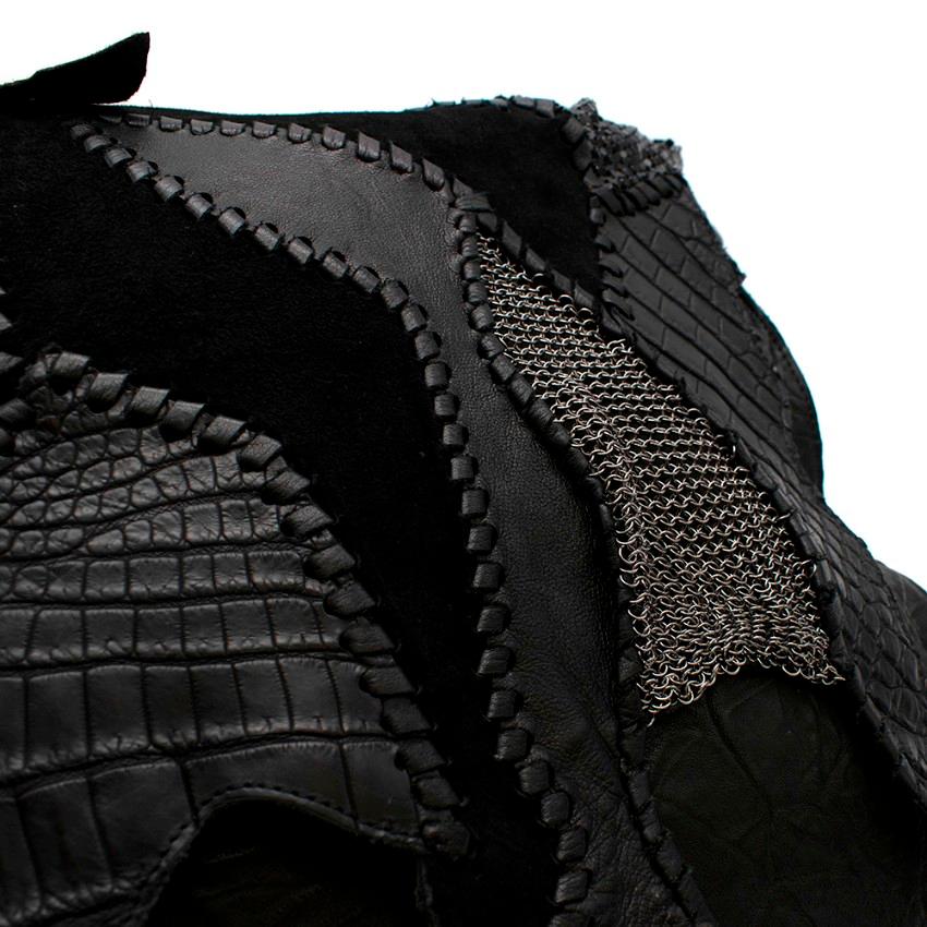 Balmain Crocodile Black Patchwork Bag	 1