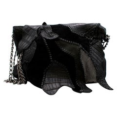 Balmain Crocodile Black Patchwork Bag