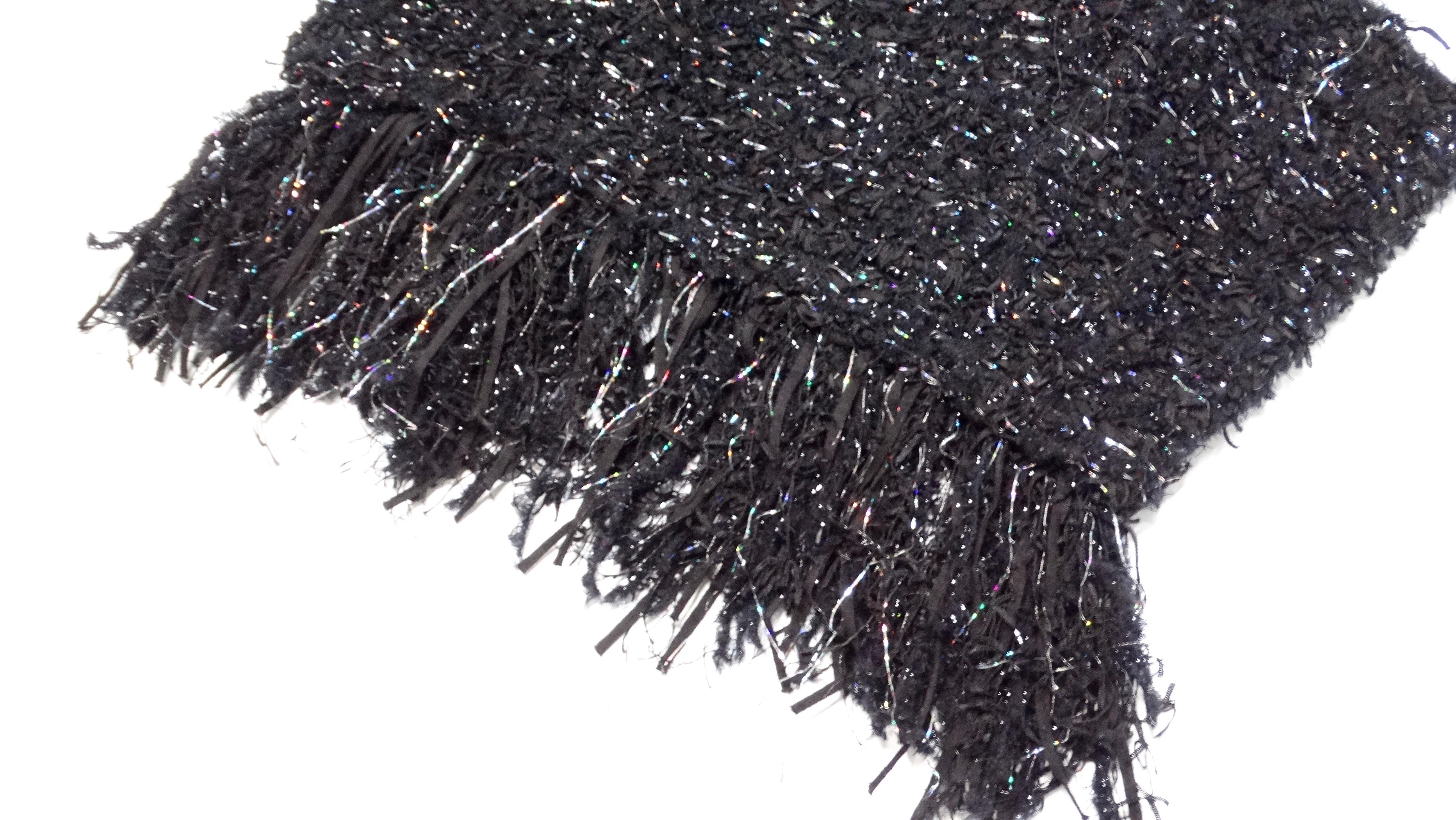 Balmain - Top court bustier en tweed noir en vente 1