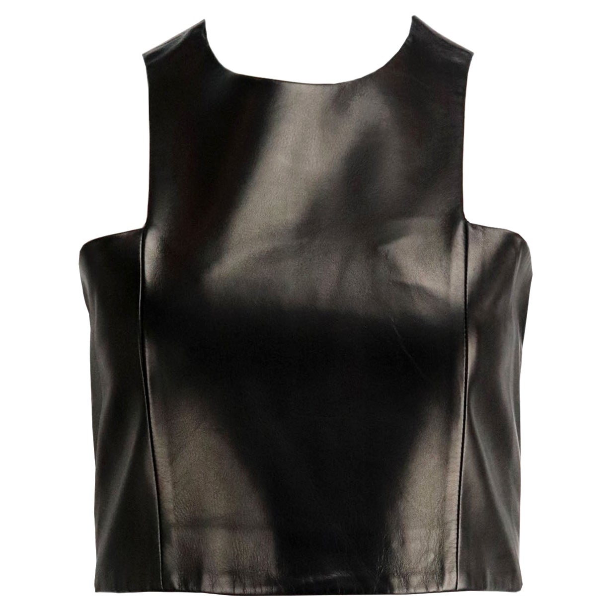 Balmain Top in pelle FR 38 UK 10