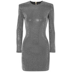 Balmain Crystal-Embellished Stretch-Jersey Mini Dress