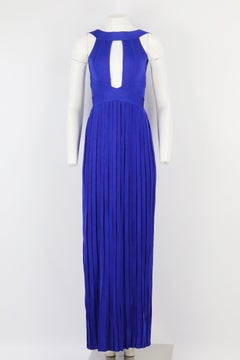Balmain Cutout Pleated Stretch Knit Gown Fr 36 Uk 8