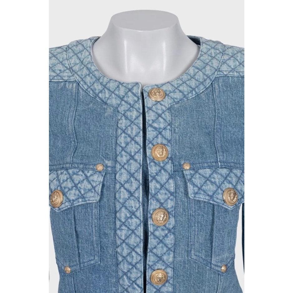 Balmain Denim Jacket with Gold Hardware - Size FR38 (M) en Bueno estado para la venta en Krakow, PL