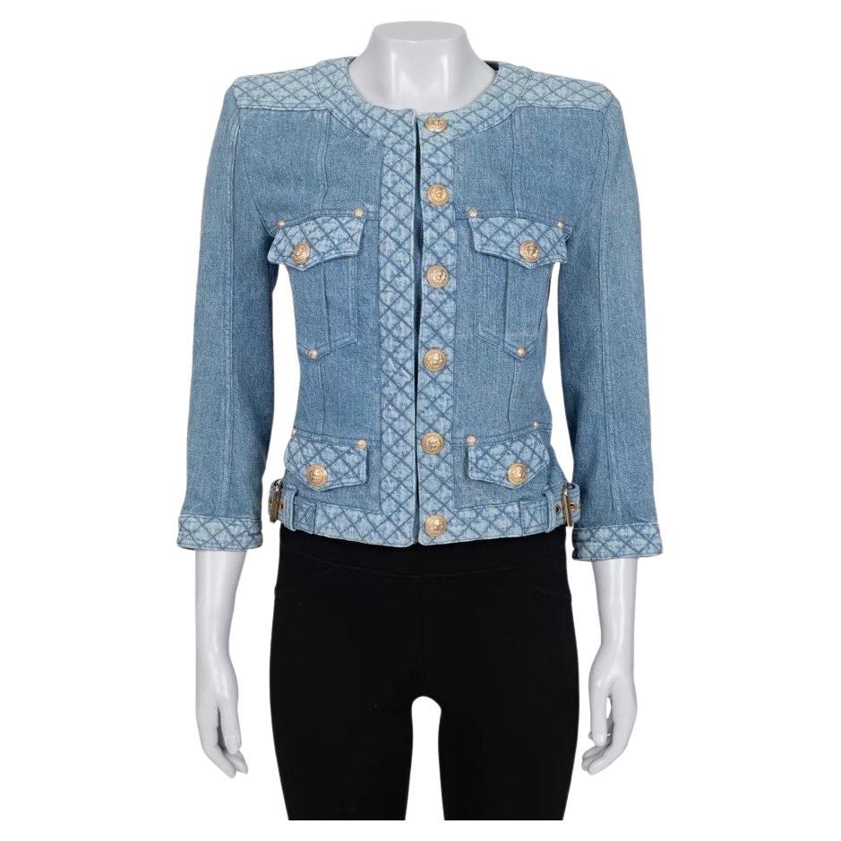 Balmain Denim Jacket with Gold Hardware - Size FR38 (M) en venta