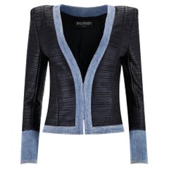 Balmain Denim-Trimmed Blazer/Jacket