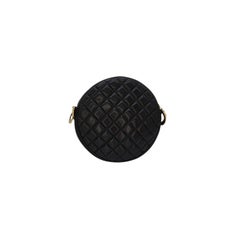 Balmain Disco Logo Quilted Leather Round Crossbody