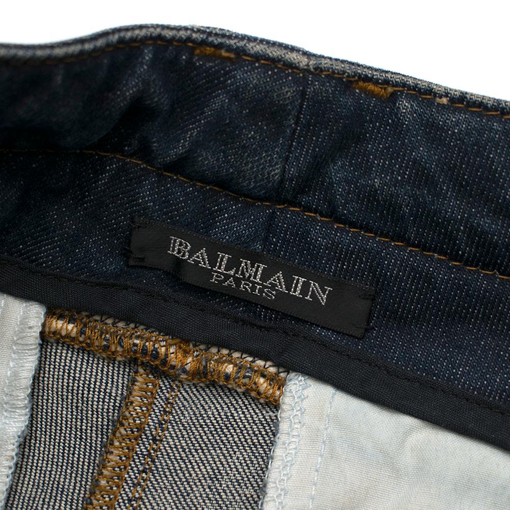 Women's Balmain Distressed Ribbed Skinny Jeans 38/91