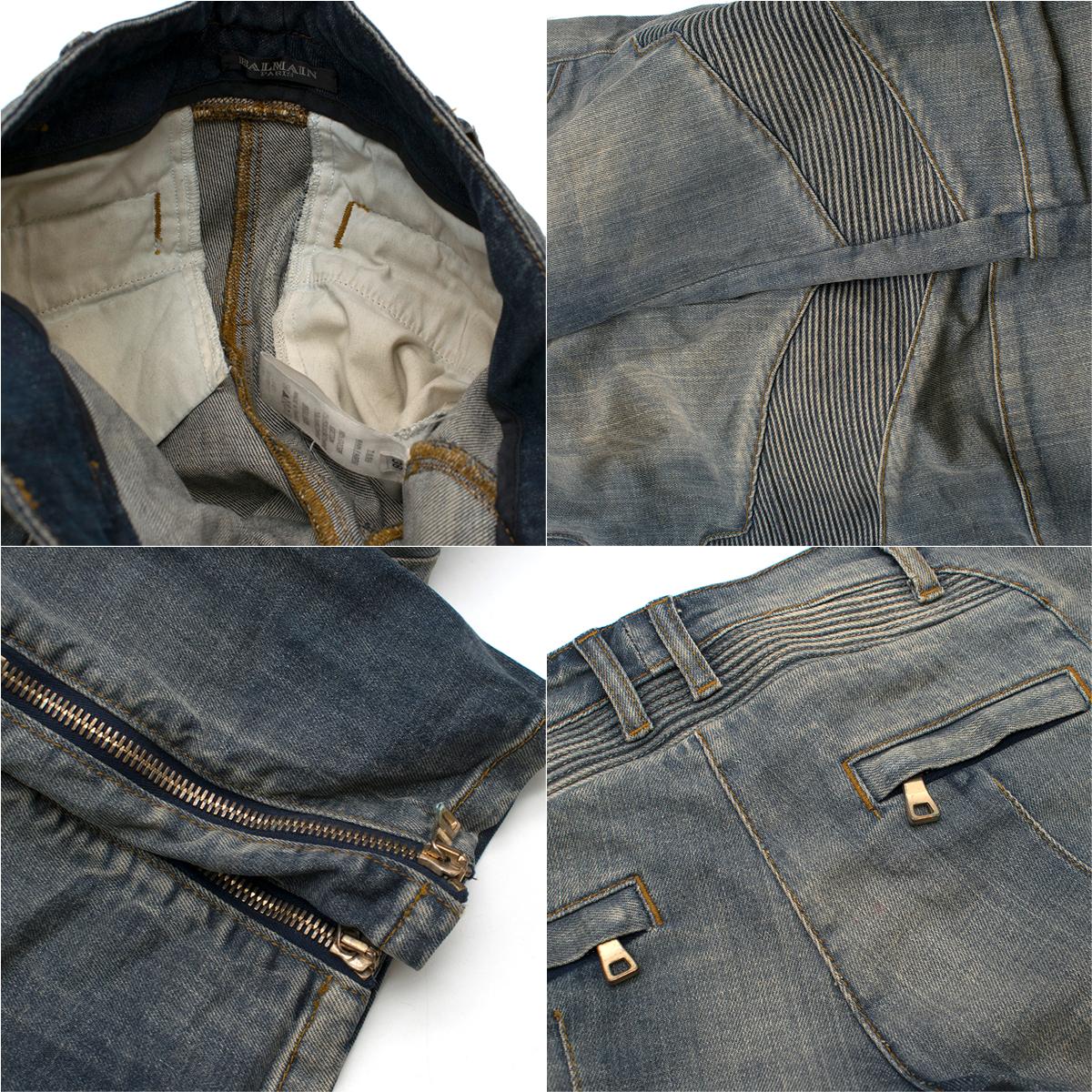Balmain Distressed Ribbed Skinny Jeans 38/91 2