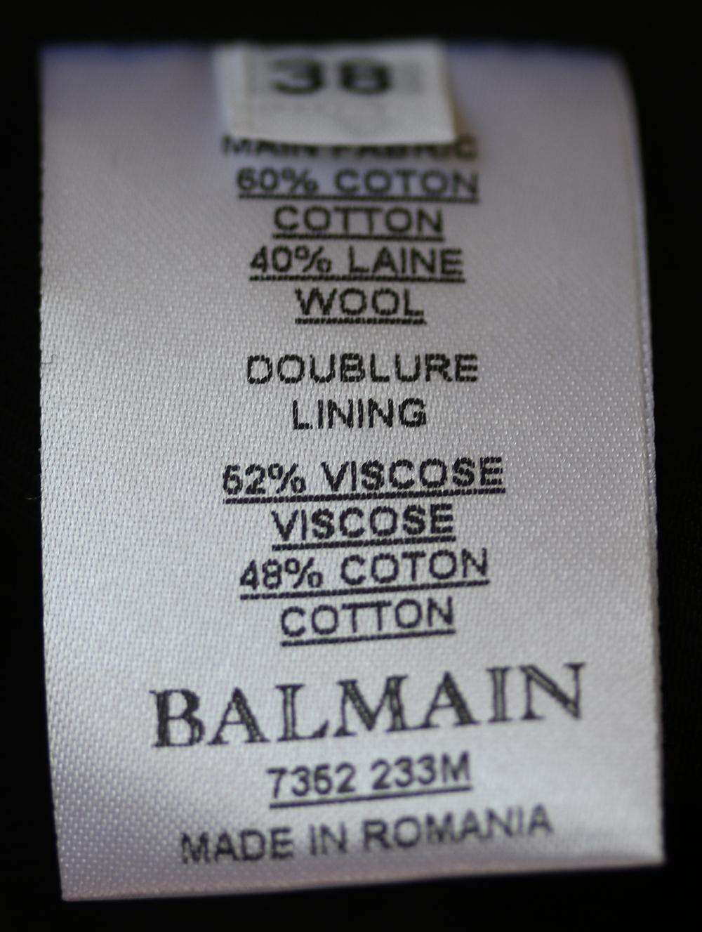 Gray Balmain Double-Breasted Checked-Tweed Blazer