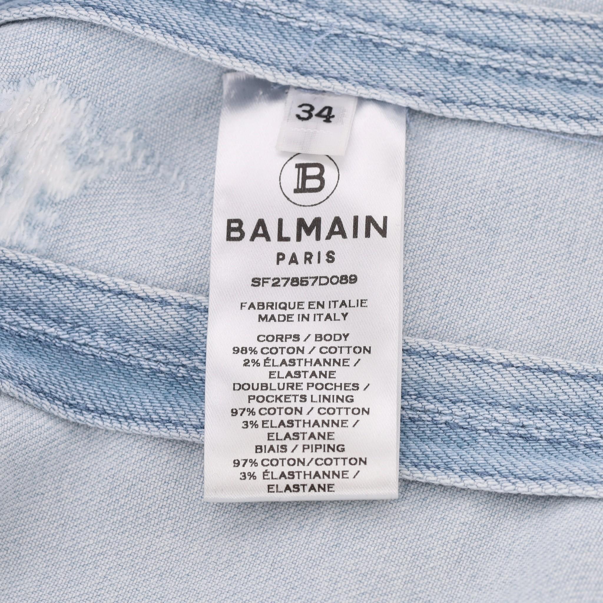 Balmain Double-Breasted Denim Jacket/Blazer For Sale 3