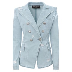 Balmain Veste/blazer en jean à double boutonnage