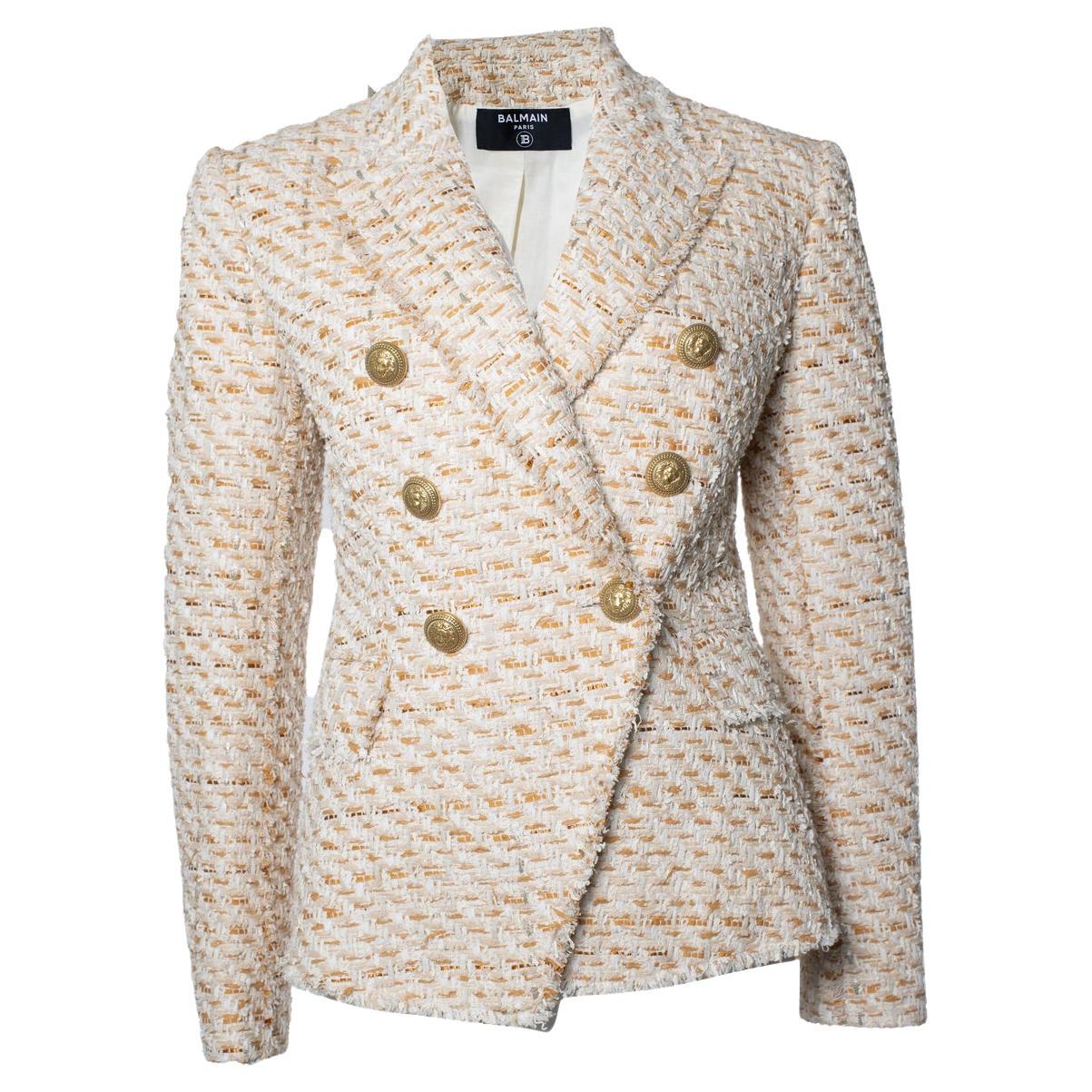 Balmain, double breasted tweed blazer