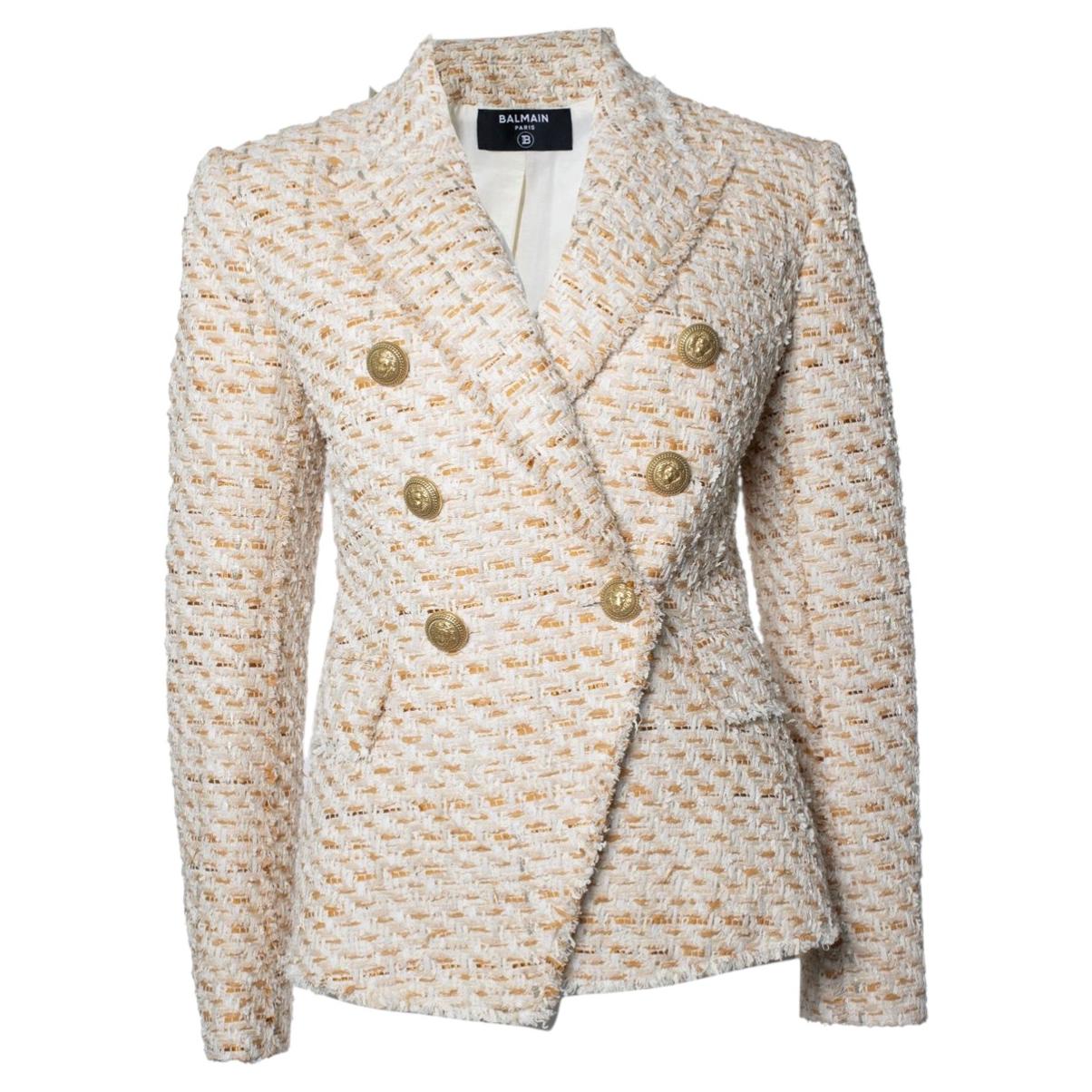 Balmain, double breasted tweed blazer