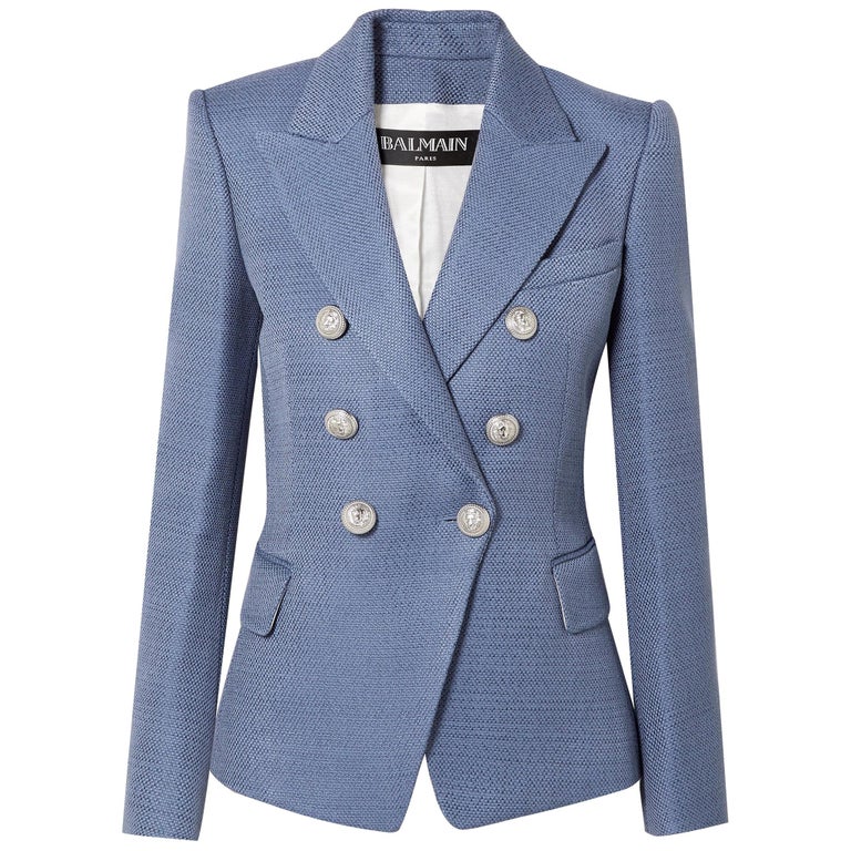 Balmain Double Breasted Tweed Blazer at 1stDibs | double breasted ...