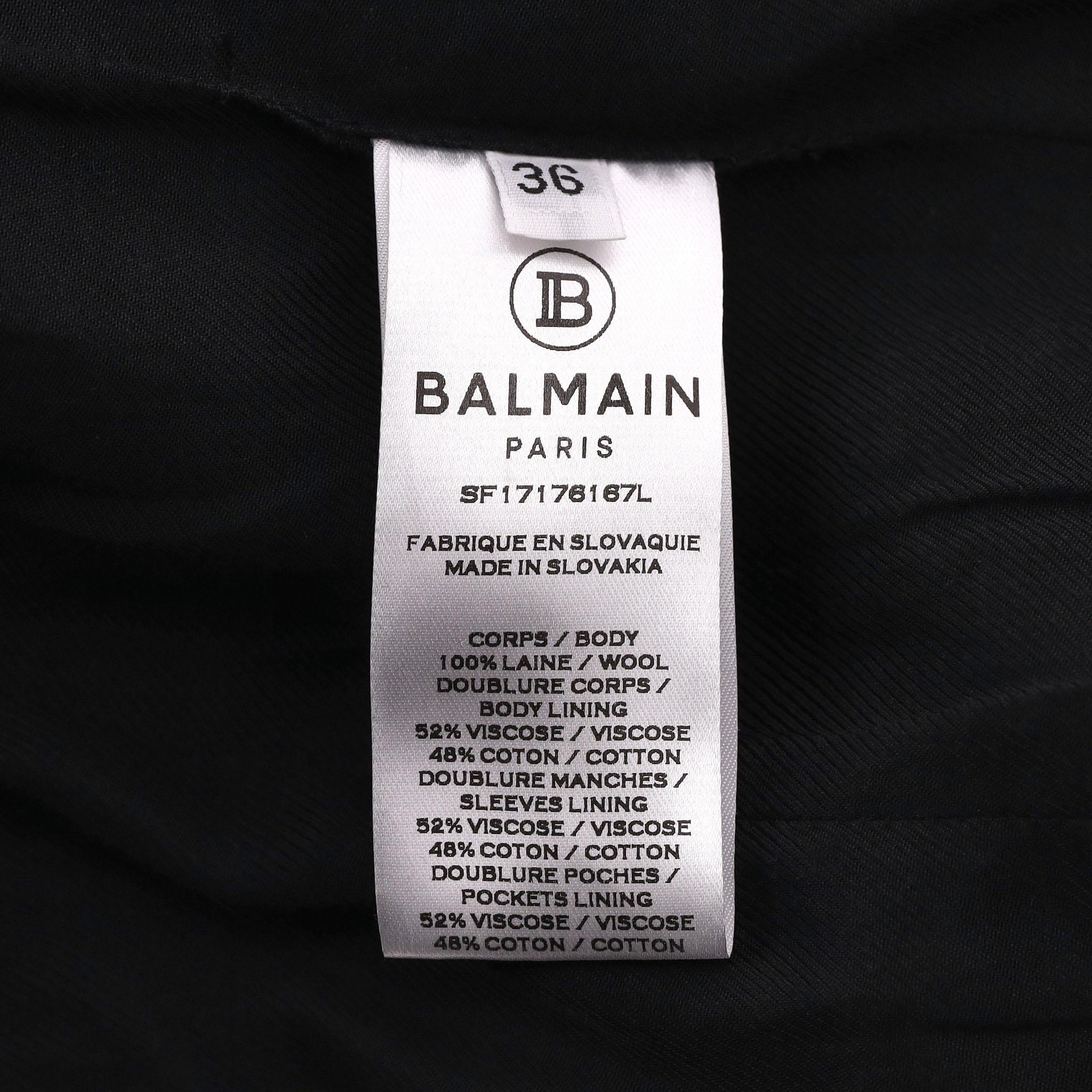 Balmain Double-Breasted Wool Jacket For Sale 3