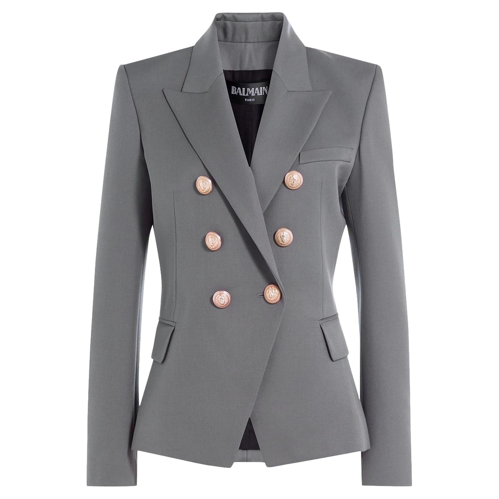 Giacca doppio petto in lana Balmain