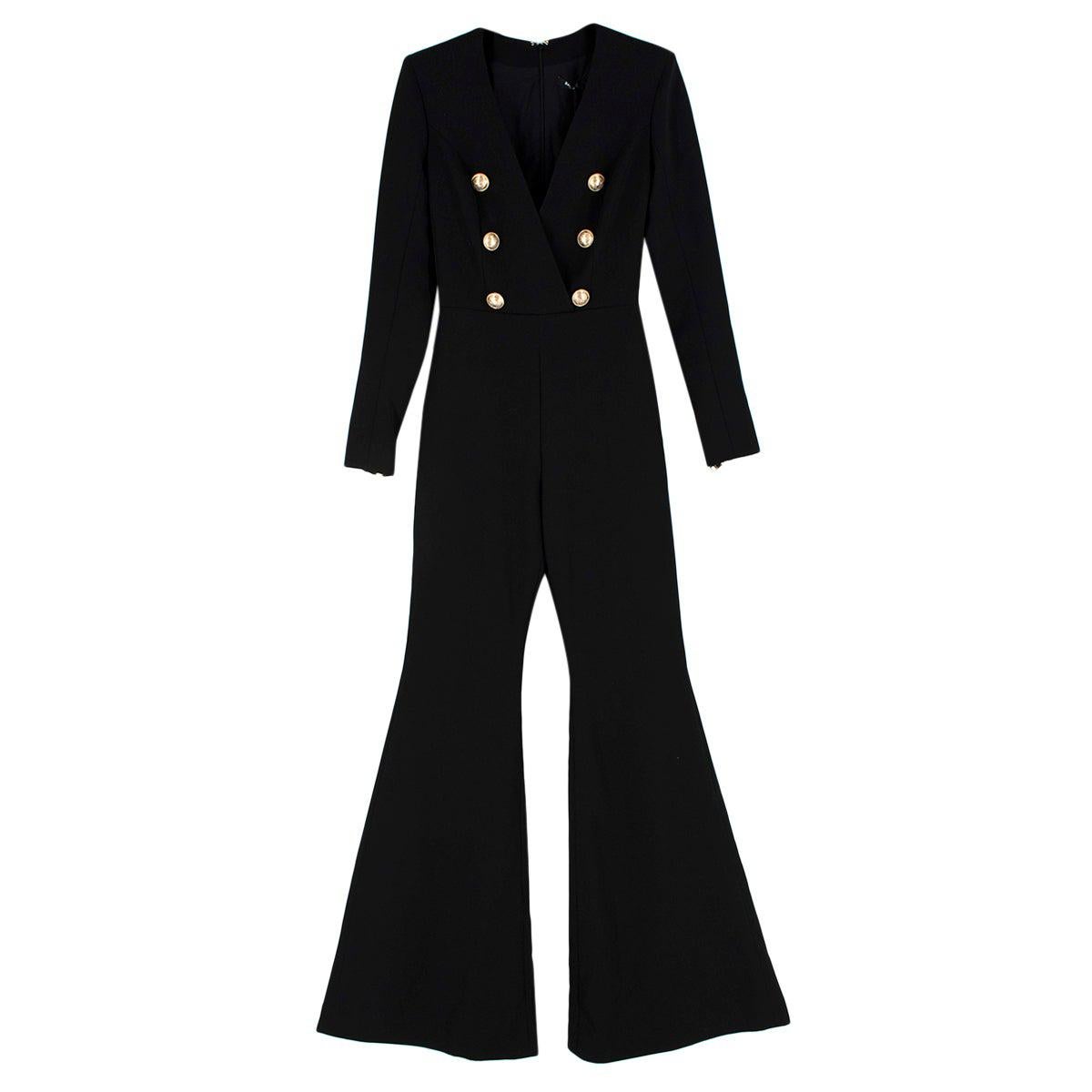 Balmain Double Breasted Wool Jumpsuit - US size 4 For Sale