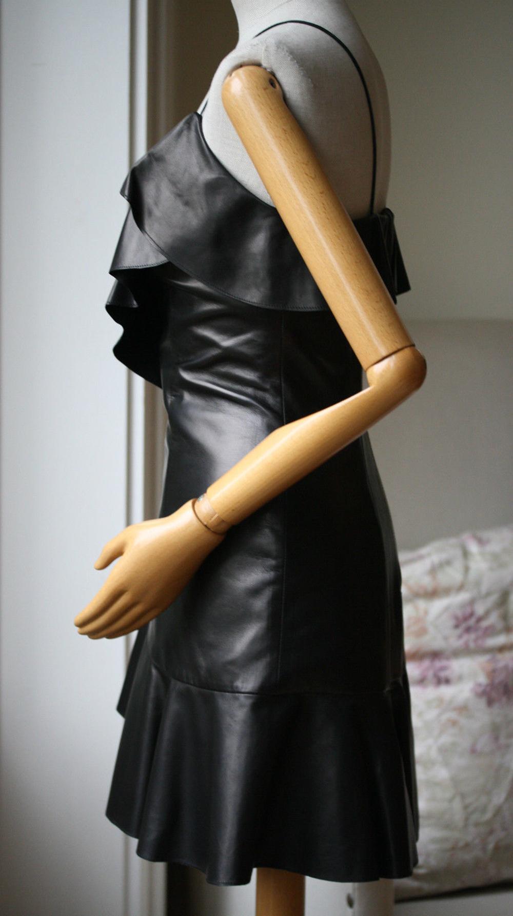 balmain leather dress
