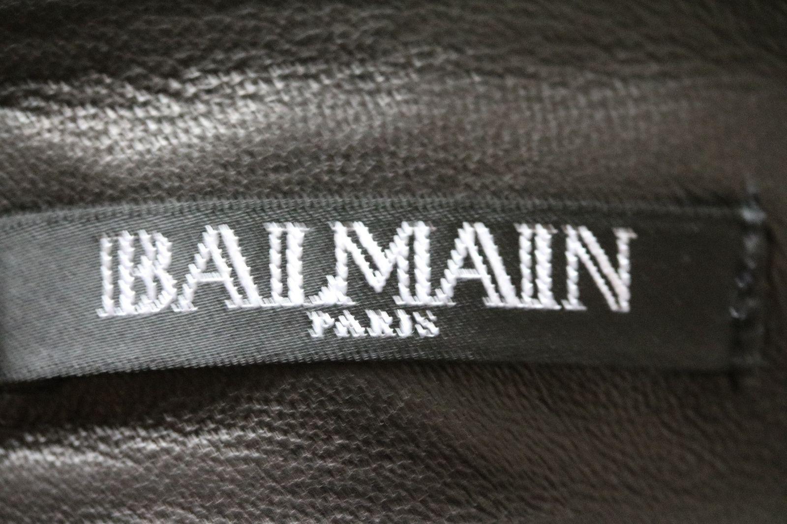 Women's Balmain Draped Leather Mini Skirt 
