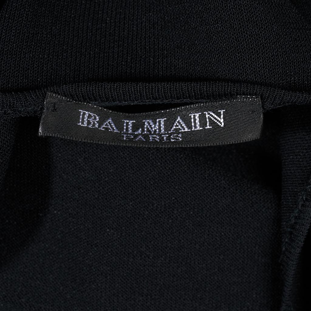 Balmain - Robe en maille noire tricotée avec chaîne argentée et détails en maille, taille 40 à 6 en vente 7