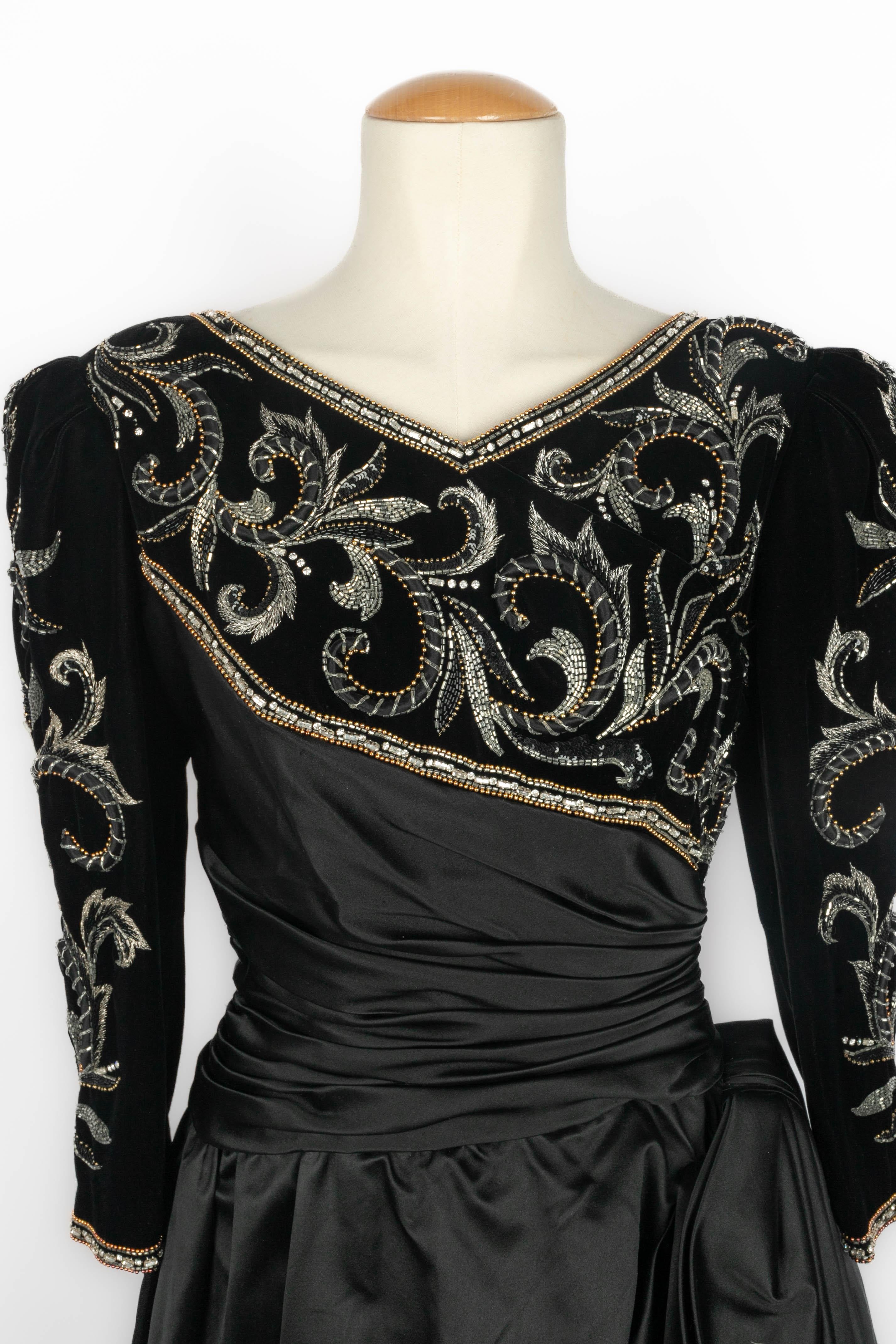 Black Balmain dress Haute Couture Fall-Winter 1984 For Sale