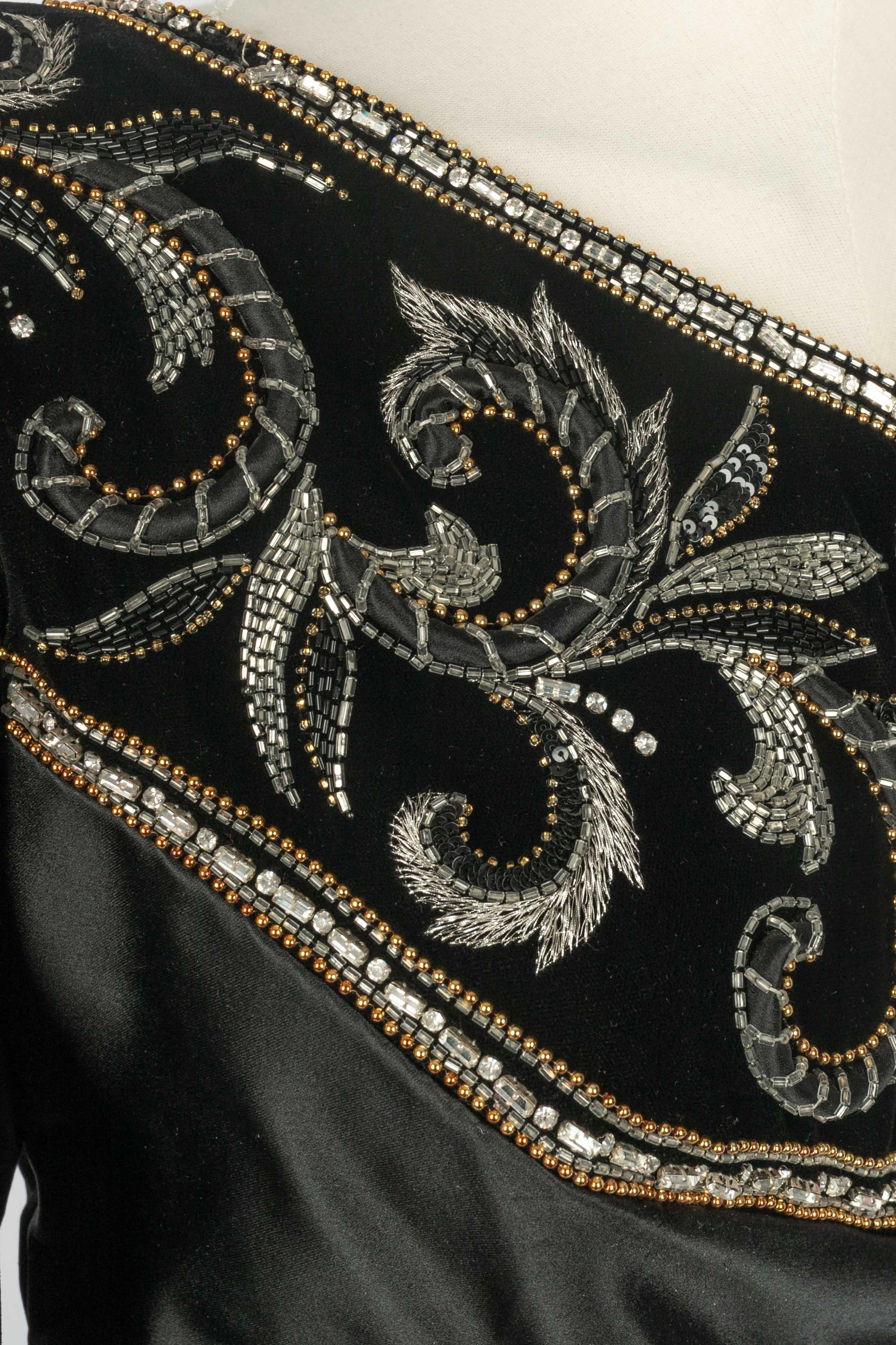 Balmain dress Haute Couture Fall-Winter 1984 In Excellent Condition For Sale In SAINT-OUEN-SUR-SEINE, FR