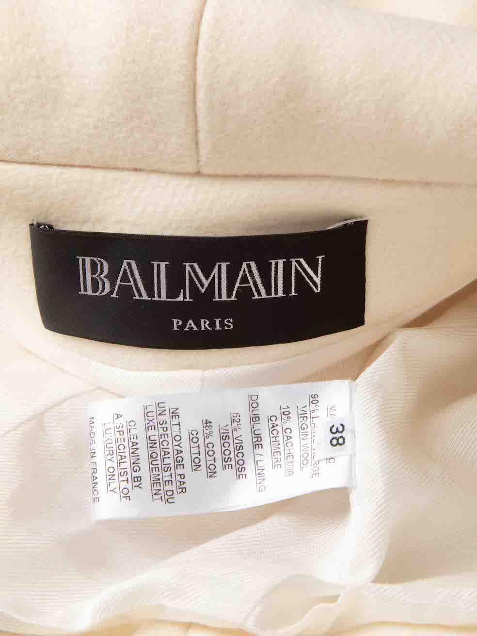 Donna Balmain, giacca in lana ecru con dettaglio bottoni, taglia M. in vendita