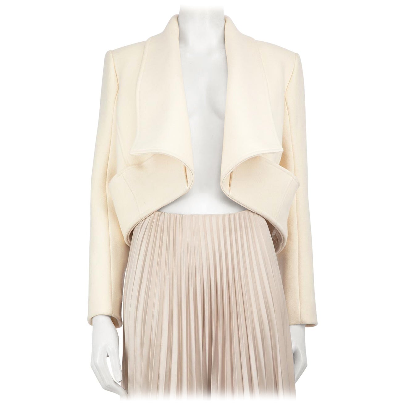 Balmain, giacca in lana ecru con dettaglio bottoni, taglia M. in vendita