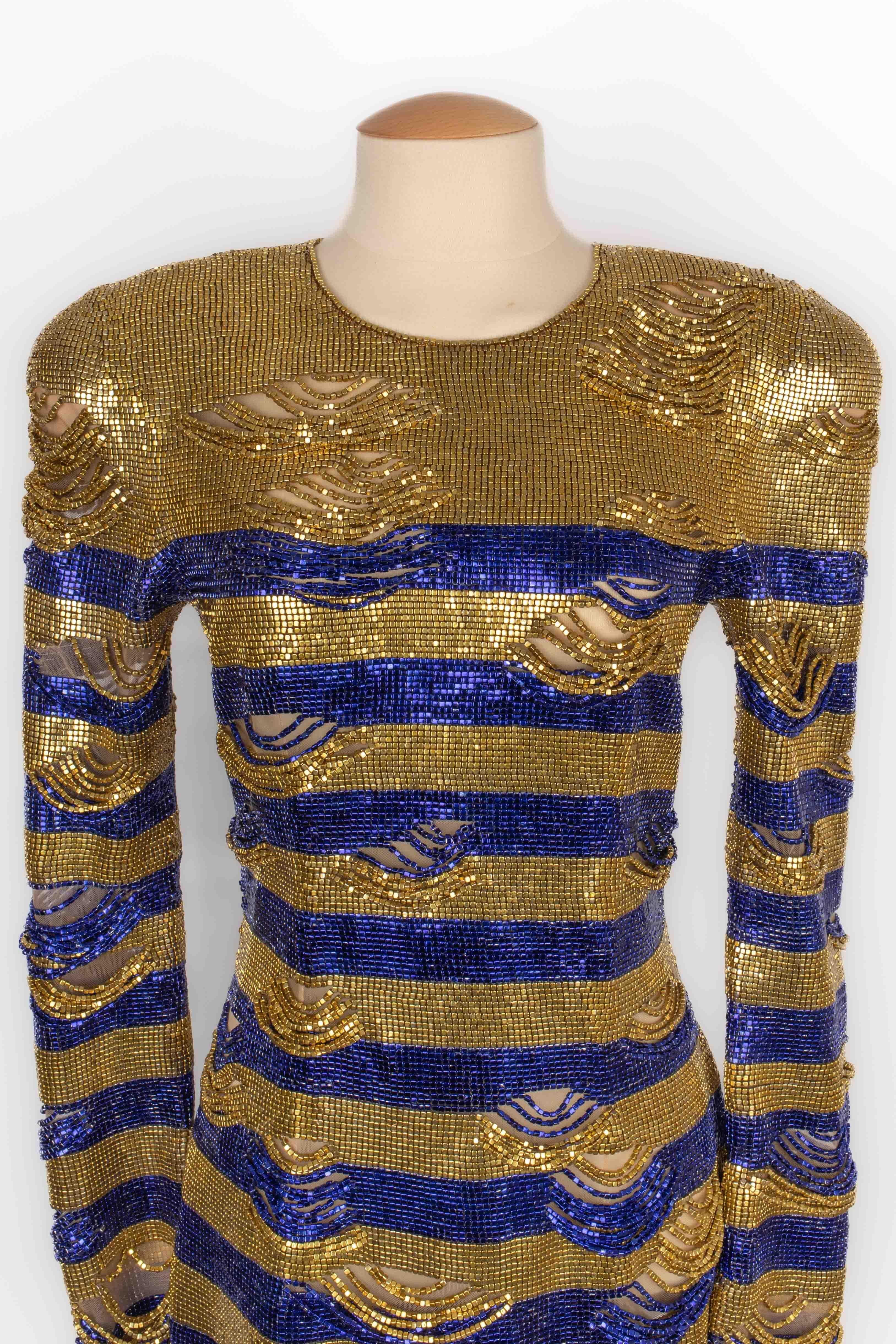 Brown Balmain 'Egyptian' dress Resort 2023 For Sale