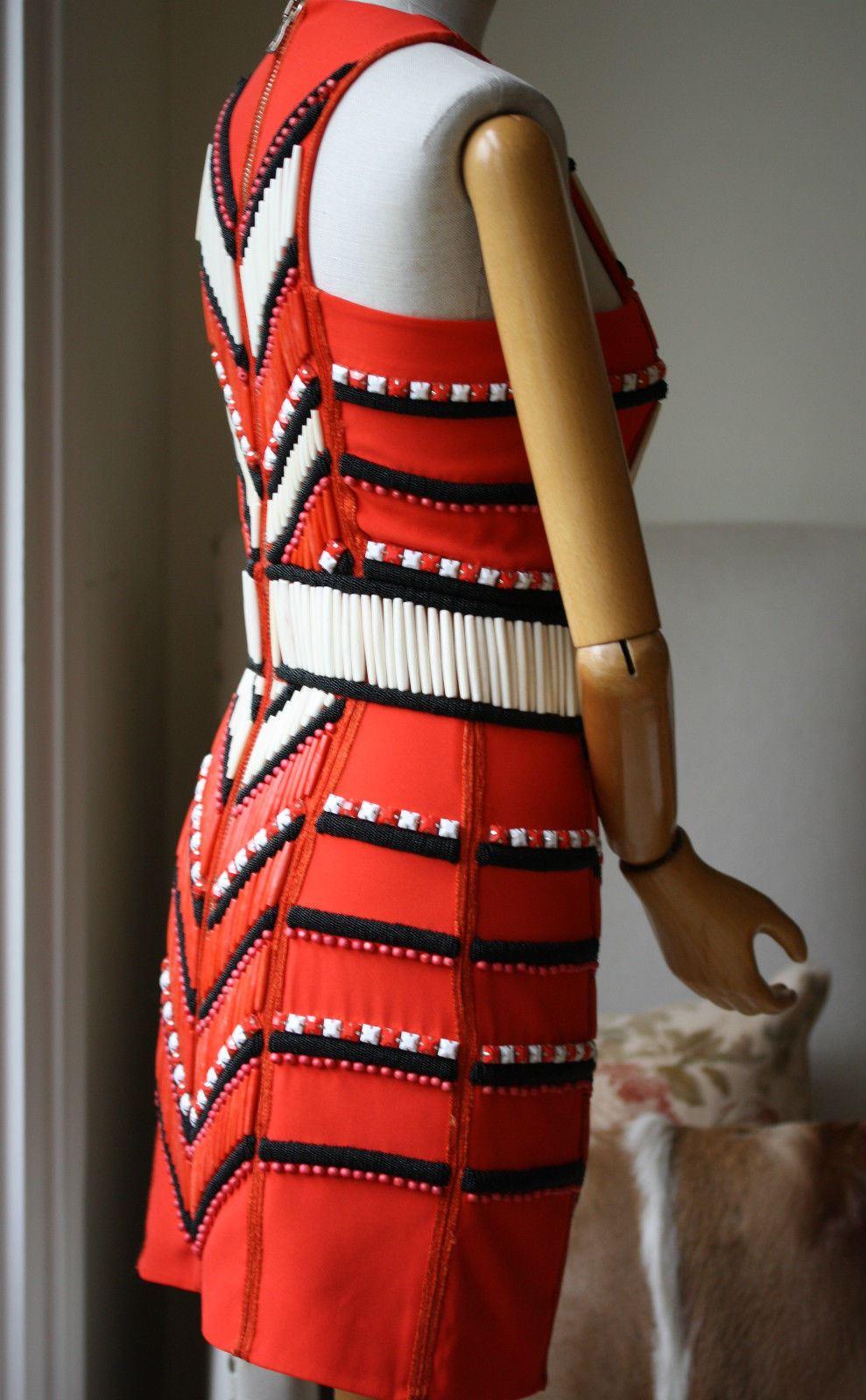 Balmain Embellished Crepe Mini Dress  In Excellent Condition In London, GB