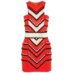 Balmain Embellished Crepe Mini Dress