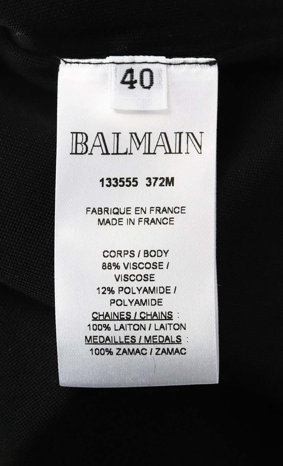 Women's Balmain Embellished Halterneck Stretch Knit Mini Dress FR 40 UK 12 