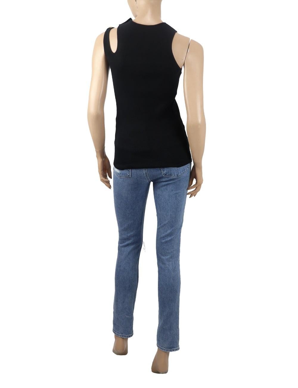 Balmain EU 40 New Black Tank Top With Cold-shoulder Cut-out In Excellent Condition In Amman, JO