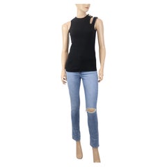 Balmain EU 40 New Black Tank Top With Cold-shoulder Cut-out