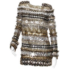 Balmain Fall 2011 Metallic Eyelash suede dress by Christophe Decarnin