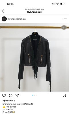 BALMAIN Fringe Leather Blazer Jacket