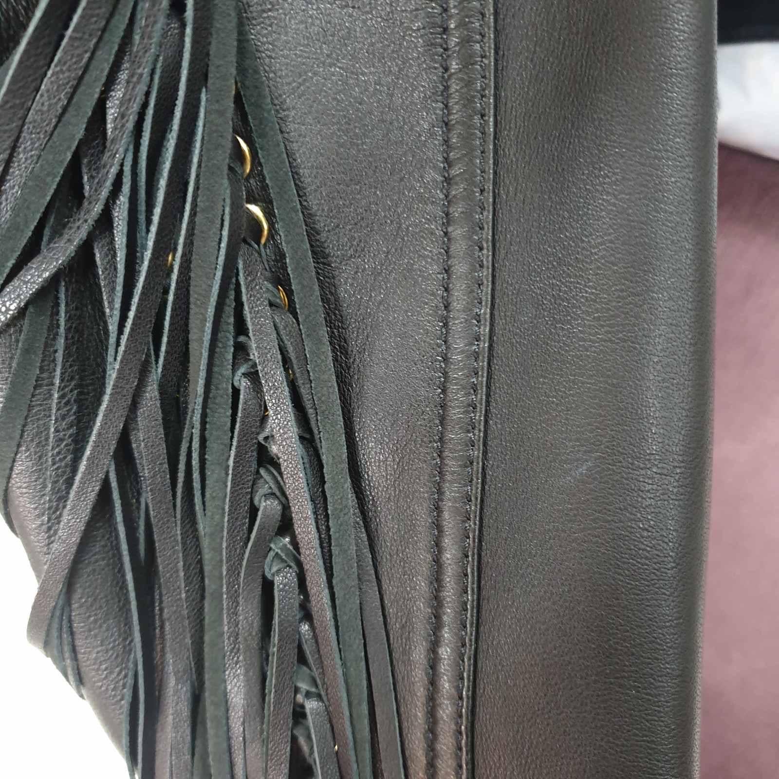 Giacca blazer in pelle con frange BALMAIN in vendita 3