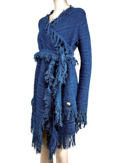 Balmain fringe vest denim knit