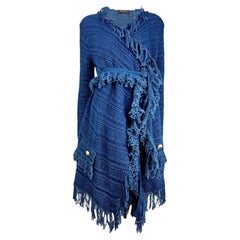 Balmain fringe vest denim knit