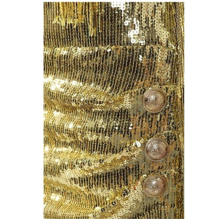 Balmain Fringed sequinned midi dress
